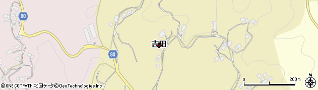 奈良県山添村（山辺郡）吉田周辺の地図