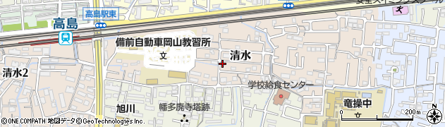 岡山県岡山市中区清水437周辺の地図