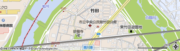 岡山県岡山市中区竹田59周辺の地図