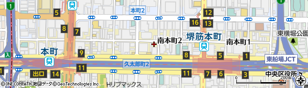 大阪府大阪市中央区南本町周辺の地図