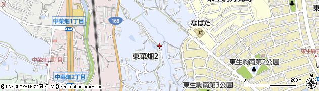 奈良県生駒市東菜畑周辺の地図