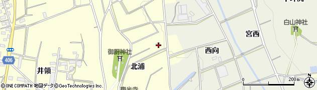 愛知県豊橋市東七根町北浦周辺の地図