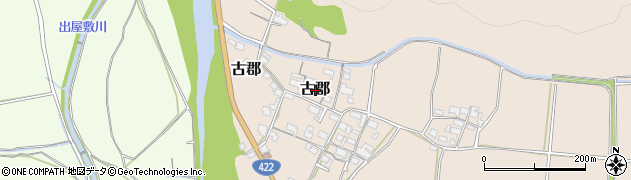 三重県伊賀市古郡周辺の地図