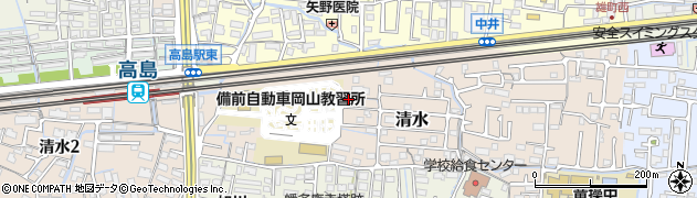 岡山県岡山市中区清水周辺の地図