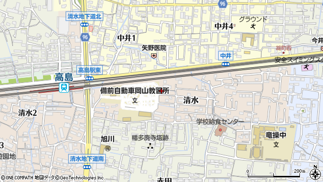 〒703-8243 岡山県岡山市中区清水の地図