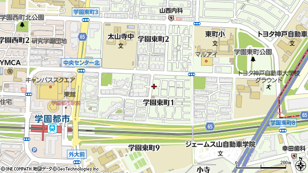 〒651-2102 兵庫県神戸市西区学園東町の地図