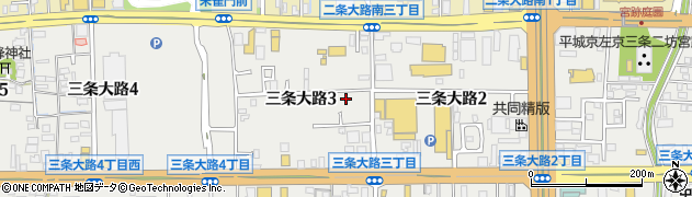 奈良県奈良市三条大路周辺の地図