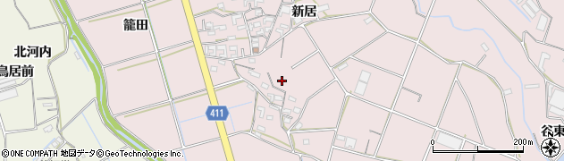 愛知県豊橋市老津町（新居）周辺の地図