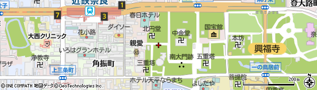 奈良県奈良市登大路四番町周辺の地図