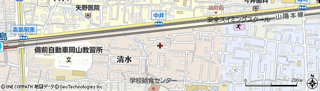 岡山県岡山市中区清水480周辺の地図