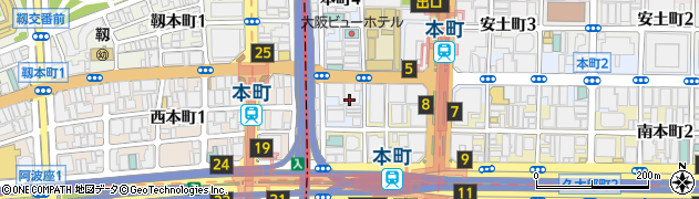 珈琲所 コメダ珈琲店 大阪本町店周辺の地図