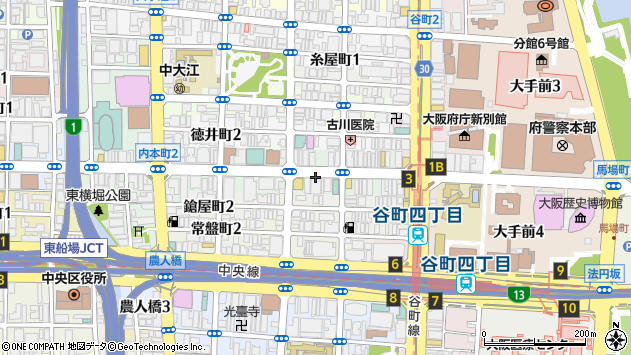 〒540-0026 大阪府大阪市中央区内本町の地図