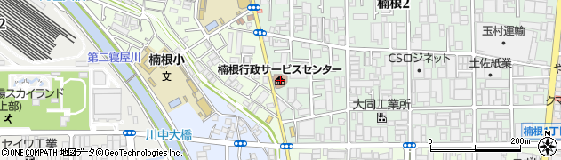 東大阪市　楠根市民プラザ・貸館周辺の地図