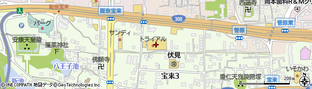 スーパーセンタートライアル宝来店周辺の地図