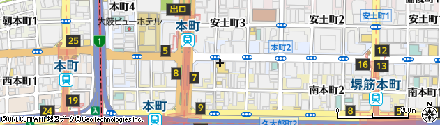 楽蔵 RAKUZO 大阪本町駅前店周辺の地図