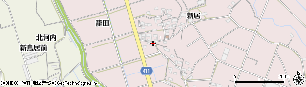 愛知県豊橋市老津町新居105-3周辺の地図