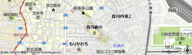 東大阪市立森河内小学校周辺の地図