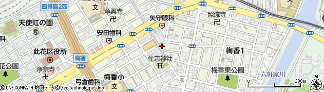 有限会社松屋文具　梅香店周辺の地図