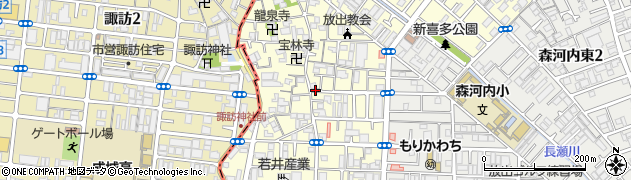 大阪府東大阪市森河内西周辺の地図