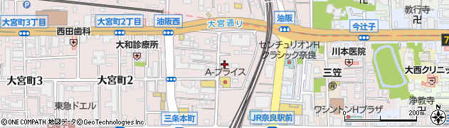 タイムズＪＲ奈良駅北駐車場周辺の地図