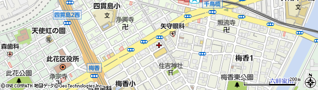 ヘアースタジオＩＷＡＳＡＫＩ　大阪千鳥橋店周辺の地図