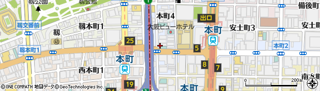 大阪府大阪市中央区本町4丁目周辺の地図