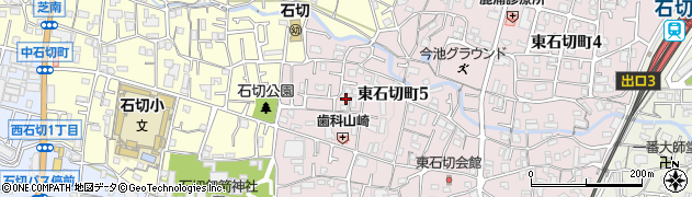 大阪府東大阪市東石切町5丁目周辺の地図