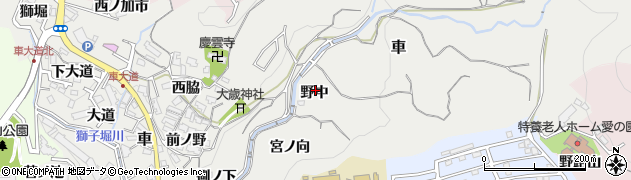 兵庫県神戸市須磨区車（野中）周辺の地図
