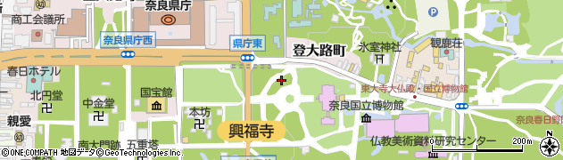 奈良県奈良市登大路三番町周辺の地図