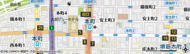 ローソン御堂筋本町ビル店周辺の地図