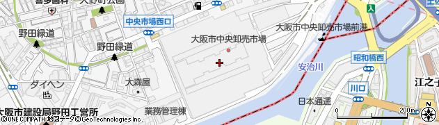 大阪水産物卸売業者協会周辺の地図