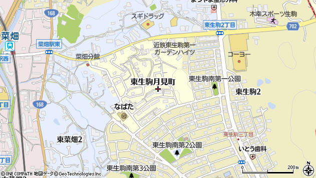 〒630-0214 奈良県生駒市東生駒月見町の地図