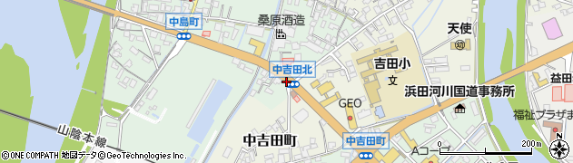 中吉田北周辺の地図