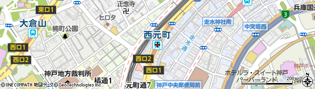 西元町駅周辺の地図