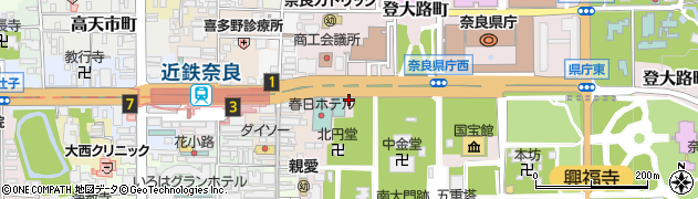 奈良県奈良市登大路一番町南通周辺の地図