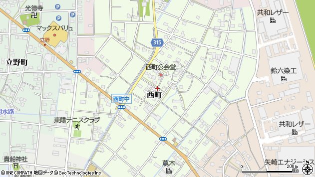 〒430-0821 静岡県浜松市中央区西町の地図
