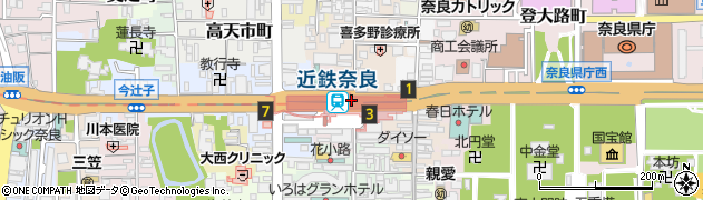 ファミリーマート近鉄奈良駅改札内店周辺の地図