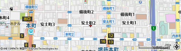 大阪府大阪市中央区安土町周辺の地図
