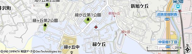 奈良県生駒市緑ケ丘周辺の地図