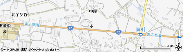 愛知県豊橋市細谷町（中尾）周辺の地図