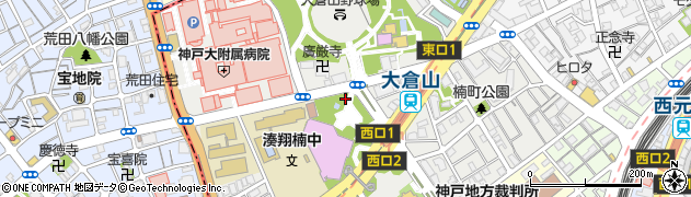 兵庫県神戸市中央区楠町周辺の地図
