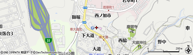 兵庫県神戸市須磨区車（西ノ鼻）周辺の地図