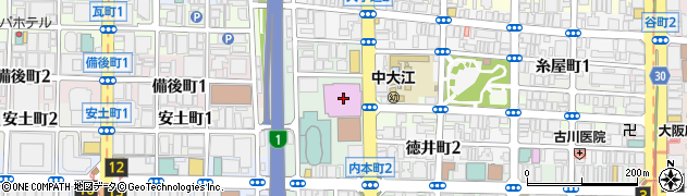 大阪府庁府民文化部　都市魅力創造局大阪府外国人情報コーナー周辺の地図