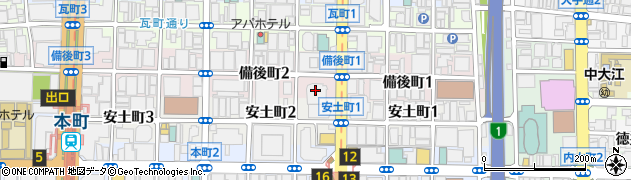 りそな銀行大阪本店　地下講堂周辺の地図