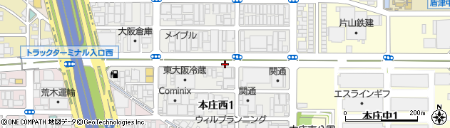 大阪府東大阪市本庄西周辺の地図