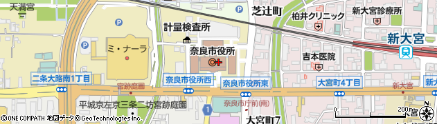 奈良市役所　公平委員会・事務局周辺の地図