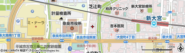 ドアノブ修理・交換の生活救急車　奈良市エリア専用ダイヤル周辺の地図
