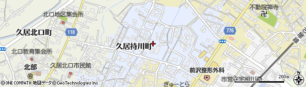 三重県津市久居持川町周辺の地図