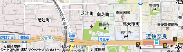 奈良県奈良市油阪北町周辺の地図