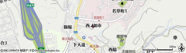 兵庫県神戸市須磨区車（西ノ加市）周辺の地図